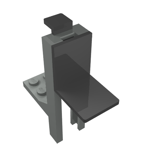 Forklift Mast and Carriage 2 × 2 Plate and Black Fork (Complete Assembly) Hellgrau