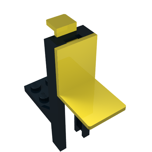 Forklift Mast and Carriage 2 × 2 Plate and Yellow Fork [Complete Assembly] Schwarz