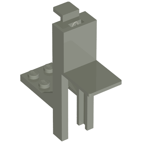 Forklift Mast and Carriage 2 × 2 Plate and Light Gray Fork [Complete Assembly] Hellgrau