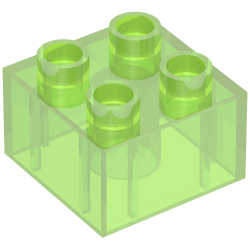 Duplo Stein 2 × 2 Trans-Light Bright Green