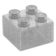 Duplo Stein 2 × 2 Glitter Trans-Clear