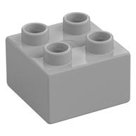 Duplo Stein 2 × 2 Perlhellgrau