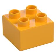 Duplo Stein 2 × 2 Leuchtendes Hellorange