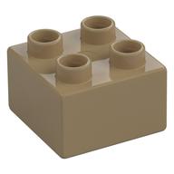 Duplo Brick 2 × 2 Dark Tan