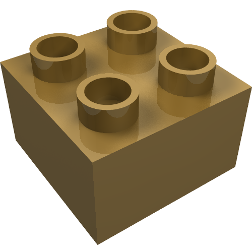 Duplo Stein 2 × 2 Perlgold