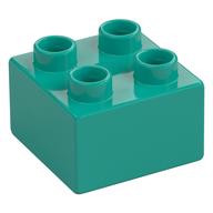 Duplo Stein 2 × 2 Dunkeltürkis