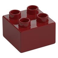 Duplo Stein 2 × 2 Dunkelrot