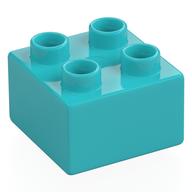 Duplo Brick 2 × 2 Medium Azure