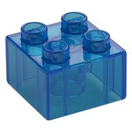 Duplo Stein 2 × 2 Transparent-Dunkelblau