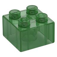 Duplo Stein 2 × 2 Transparent-Grün