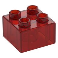Duplo Brick 2 × 2 Trans-Red