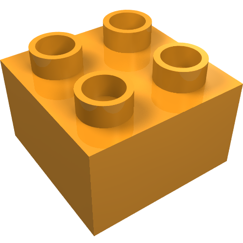 Duplo Stein 2 × 2 Earth Orange
