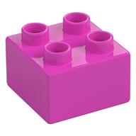 Duplo Stein 2 × 2 Dunkelrosa