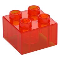 Duplo Stein 2 × 2 Transparent-Neonorange