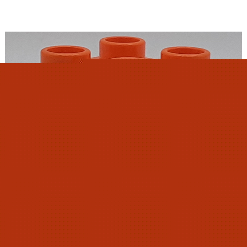 Duplo Brick 2 × 2 with Flower Wallpaper Print Orange