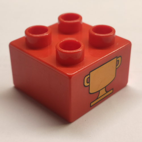 Duplo Brick 2 × 2 with Trophy Cup Print Rot