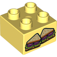 Duplo Brick 2 × 2 with 2 Sandwich Halves Print