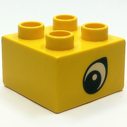 Duplo Brick 2 × 2 with Eye, Giraffe's Print, on Two Sides