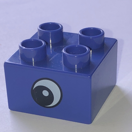 Duplo Brick 2 × 2 with Eye, Elephant's Print Violet