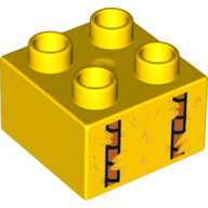 Duplo Brick 2 × 2 With Hay Print Yellow