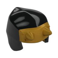 Hood with Pearl Gold Horns Pattern Schwarz