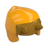 Hood with Pearl Gold Horns Pattern Bright Light Orange