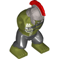 Body Giant, Hulk with Gladiator Helmet Print Olive Green