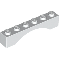 Stein Bogen 1 × 6 Weiß