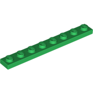 Platte 1 × 8 Grün