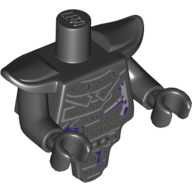 Torso Short and Modified with Armor - Smooth Breastplate with Shoulder Pads with Silver Armor, Dark Purple Spots Schwarz