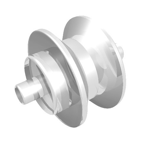 Wheel Centre Small with Stub Axles (Pulley Wheel) Trans-Clear