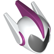 Helmet with Black Visor, 2 Long Earpieces, and 1 Long Central Magenta Spike Magenta