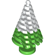 Plant, Pine Tree, Large, with White Marbled Snow Pattern Bright Green