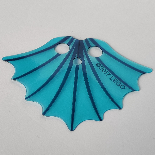 Neckwear Cape, Fins with Dark Blue Lines on Trans-Light Blue Background Print Transparent