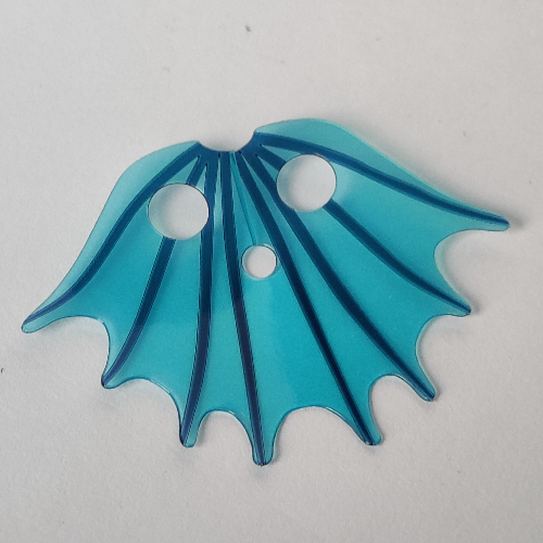 Neckwear Cape Collar, Fins with Dark Blue Lines on Trans-Light Blue Background Print Trans-Clear