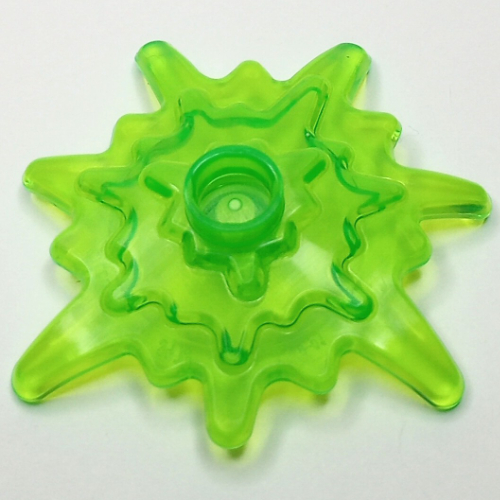 Wave / Power Burst / Flame / Magic Spell Effect, Large Dish with Splash with Stud Trans-Bright Green