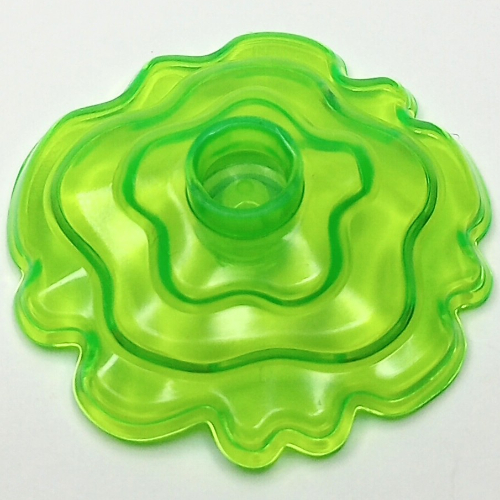 Wave / Power Burst / Flame / Magic Spell Effect, Large Dish with Stud Trans-Bright Green