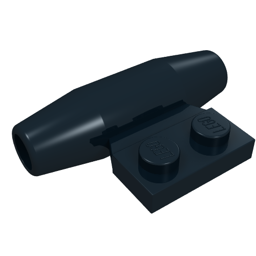 Engine - Smooth, Small 1 × 2 Side Plate [No Axle Holders] Schwarz