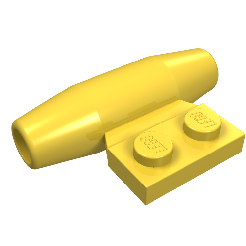 Engine - Smooth, Small 1 × 2 Side Plate [No Axle Holders] Yellow