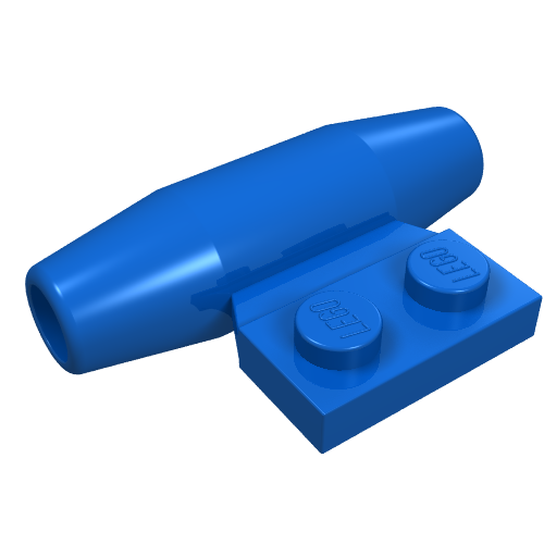 Engine - Smooth, Small 1 × 2 Side Plate [With Axle Holders] Blue