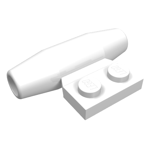 Engine - Smooth, Small 1 × 2 Side Plate [With Axle Holders] White