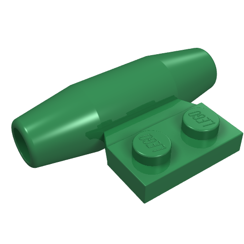 Engine - Smooth, Small 1 × 2 Side Plate [With Axle Holders] Green