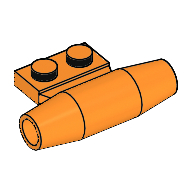 Engine - Smooth, Small 1 × 2 Side Plate [With Axle Holders] Orange