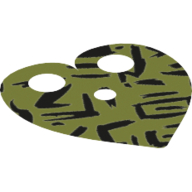 Neckwear Cape, Heart Shaped with Black Markings Print Olivgrün