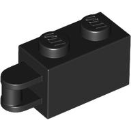 Brick Special 1 × 2 with Vertical Closed Handle on Edge Black
