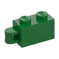 Brick Special 1 × 2 with Vertical Closed Handle on Edge Green