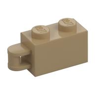 Brick Special 1 × 2 with Vertical Closed Handle on Edge Dark Tan