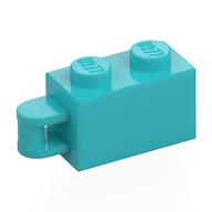 Brick Special 1 × 2 with Vertical Closed Handle on Edge Medium Azure