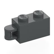 Brick Special 1 × 2 with Vertical Closed Handle on Edge Dark Bluish Gray