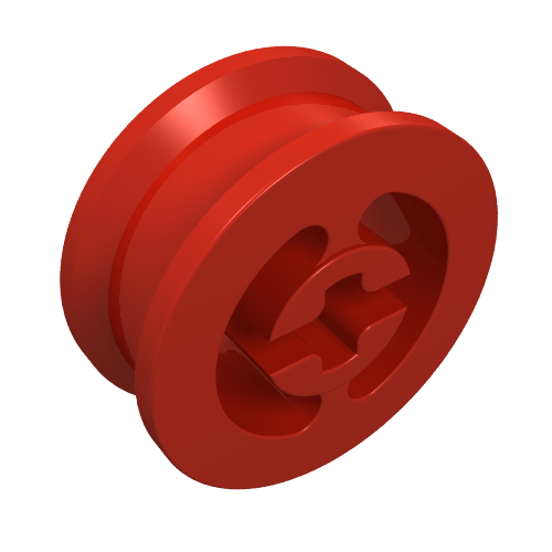 Wheel with Split Axle hole Red